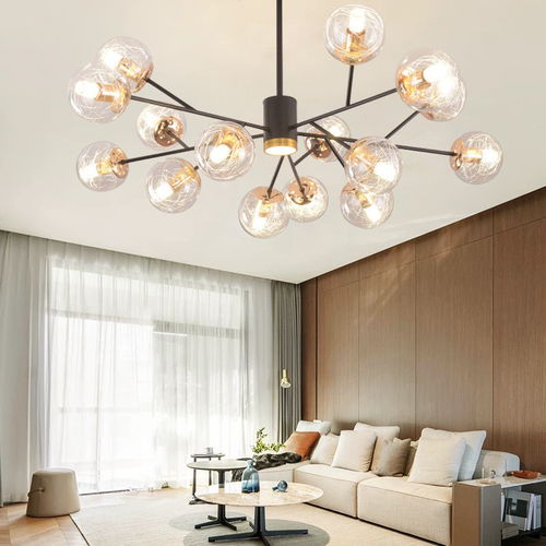 创意简约与现代融合 汤河店北欧大气魔豆分子吊灯